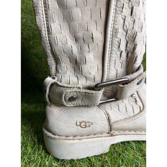 Ugg Shani‎ Perforated Leather Mid-Calf Slip On Boots 5.5 - Picture 5 of 13